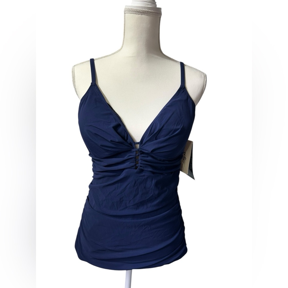 PROFILE BY GOTTEX plus size 16 Tutti Fruitti V front tankini top ETT1B86 NWT